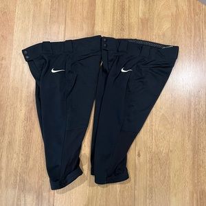 Nike TWO pairs black softball pants size big kids small girls